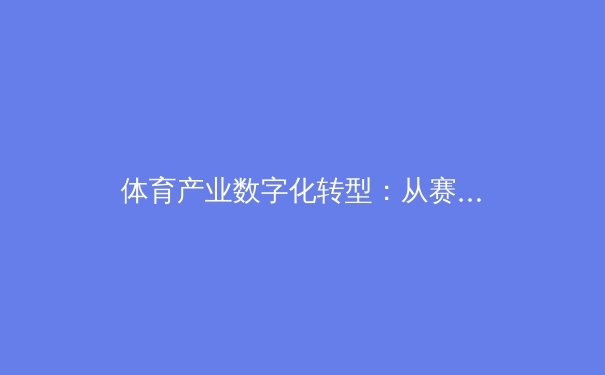 体育产业数字化转型：从赛事直播到沉浸式体验的革命之路 - 3